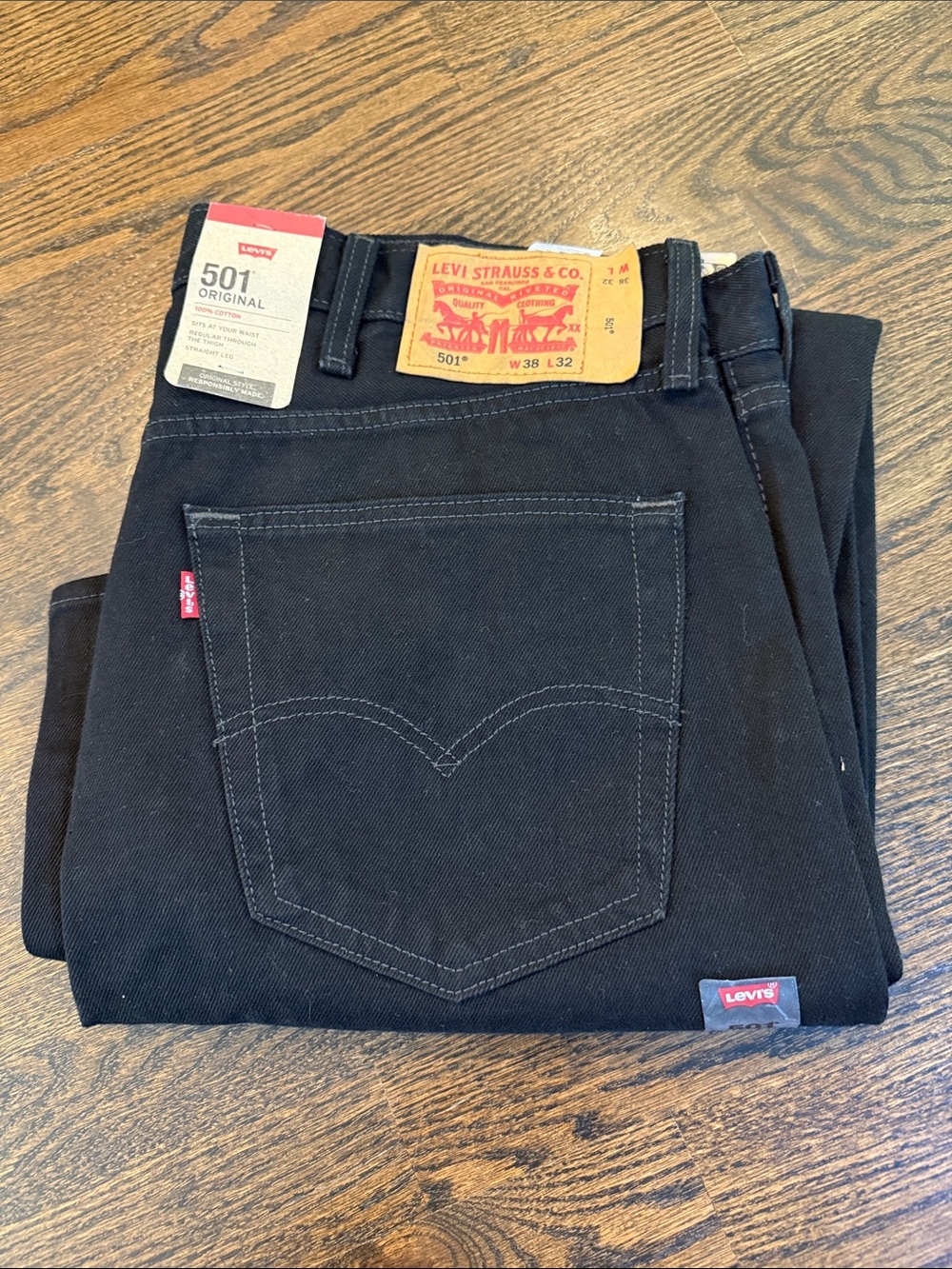 Levi's Black 501 Straight Men’s Jeans 38 x32 jeans